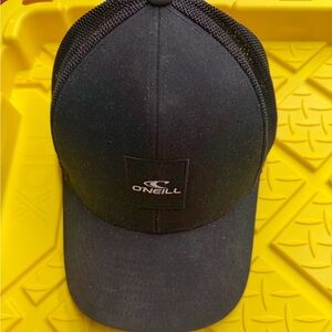 O'Neill Black Mesh Trucker Hat with Logo Patch